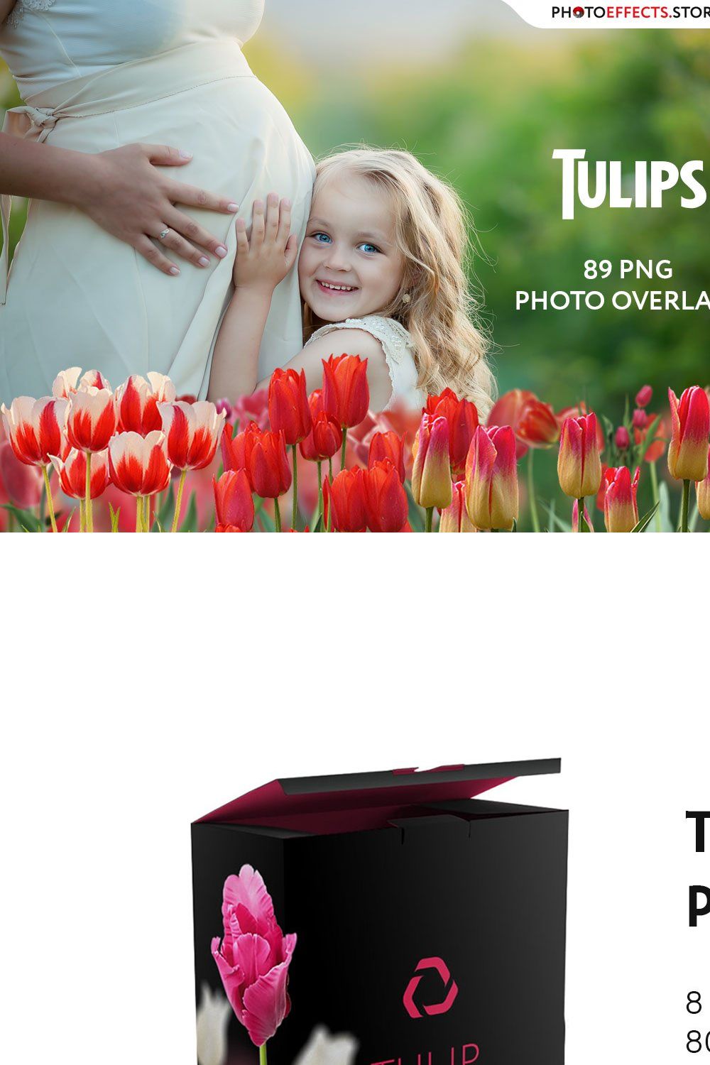 89 Tulip Photo Overlays pinterest preview image.