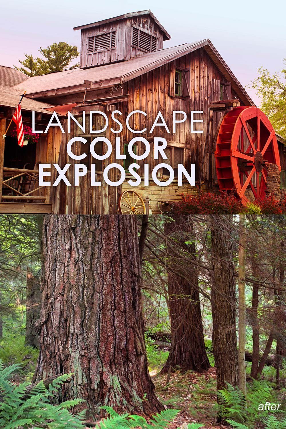 9 Landscape Color Explosion Presets pinterest preview image.