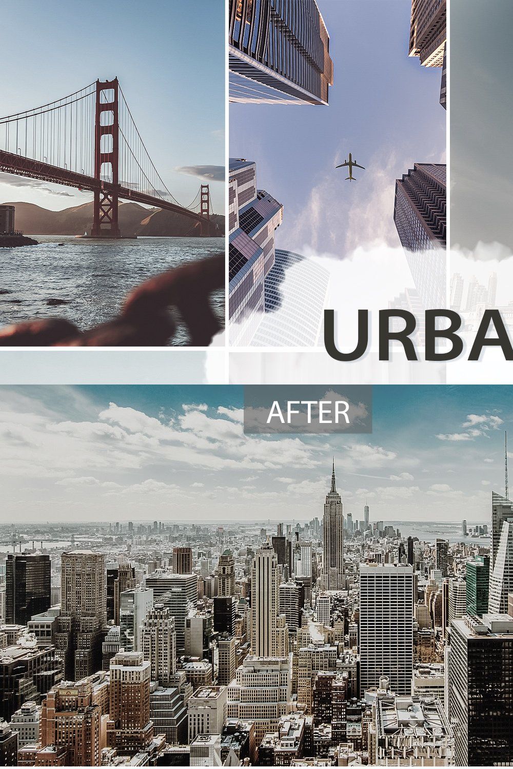 9 URBAN LIGHTROOM PRESETS pinterest preview image.