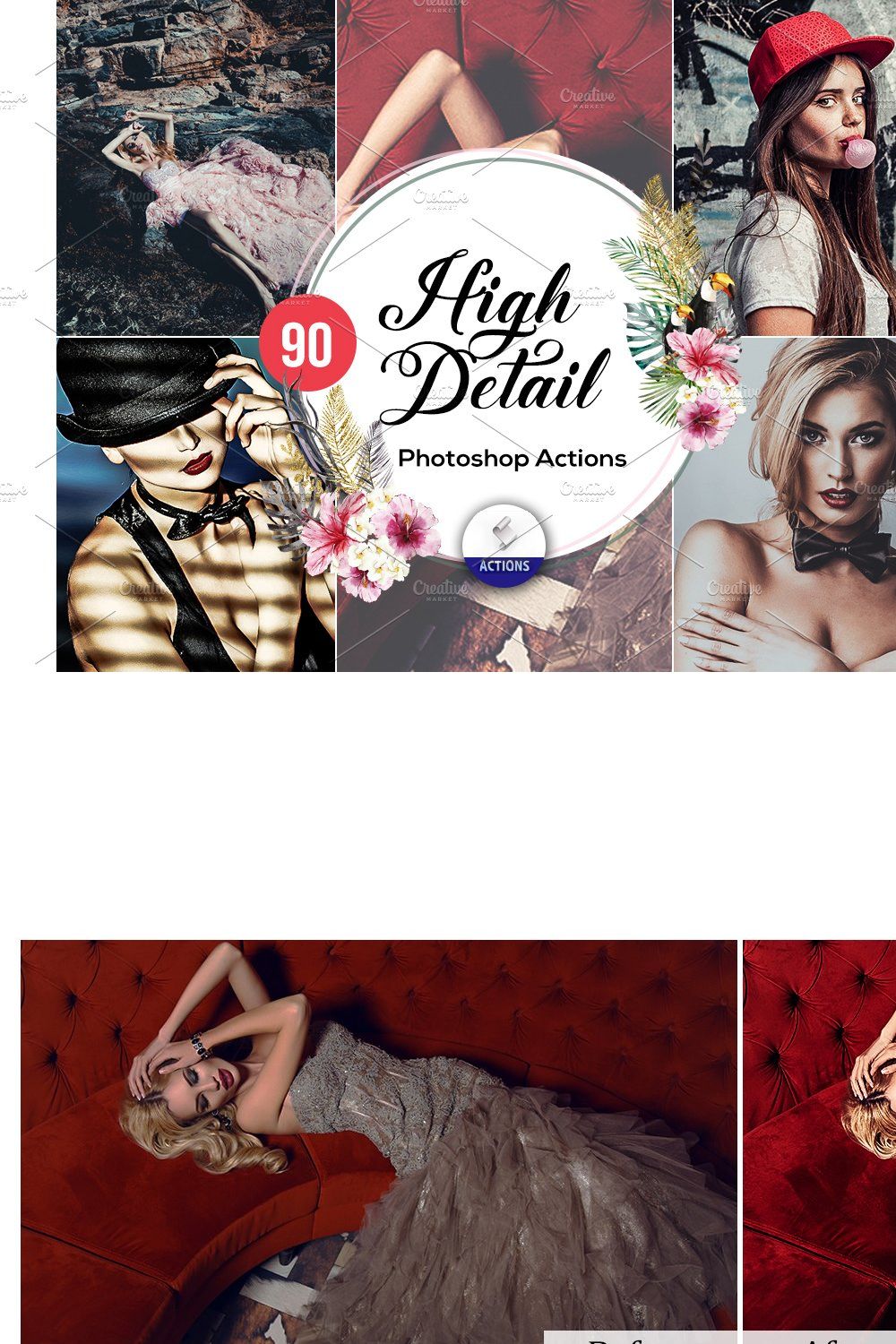 90 High Detail Photoshop Actions pinterest preview image.