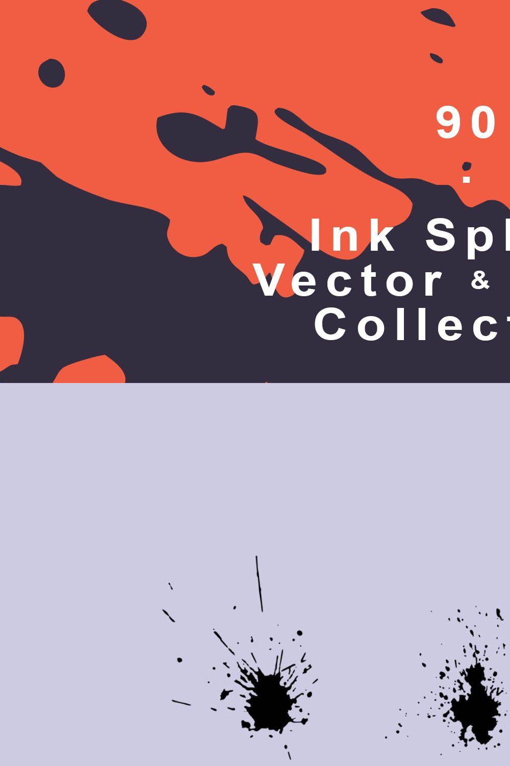 90 Ink Splash Collection EPS,ABR,PNG pinterest preview image.
