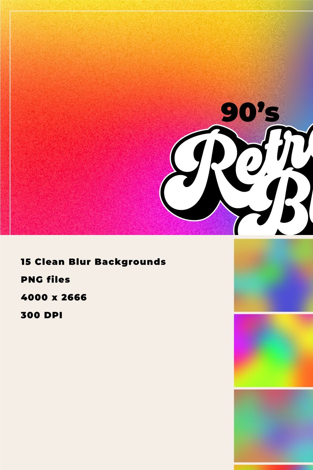 90s Retro Blur Gradient Backgrounds pinterest preview image.