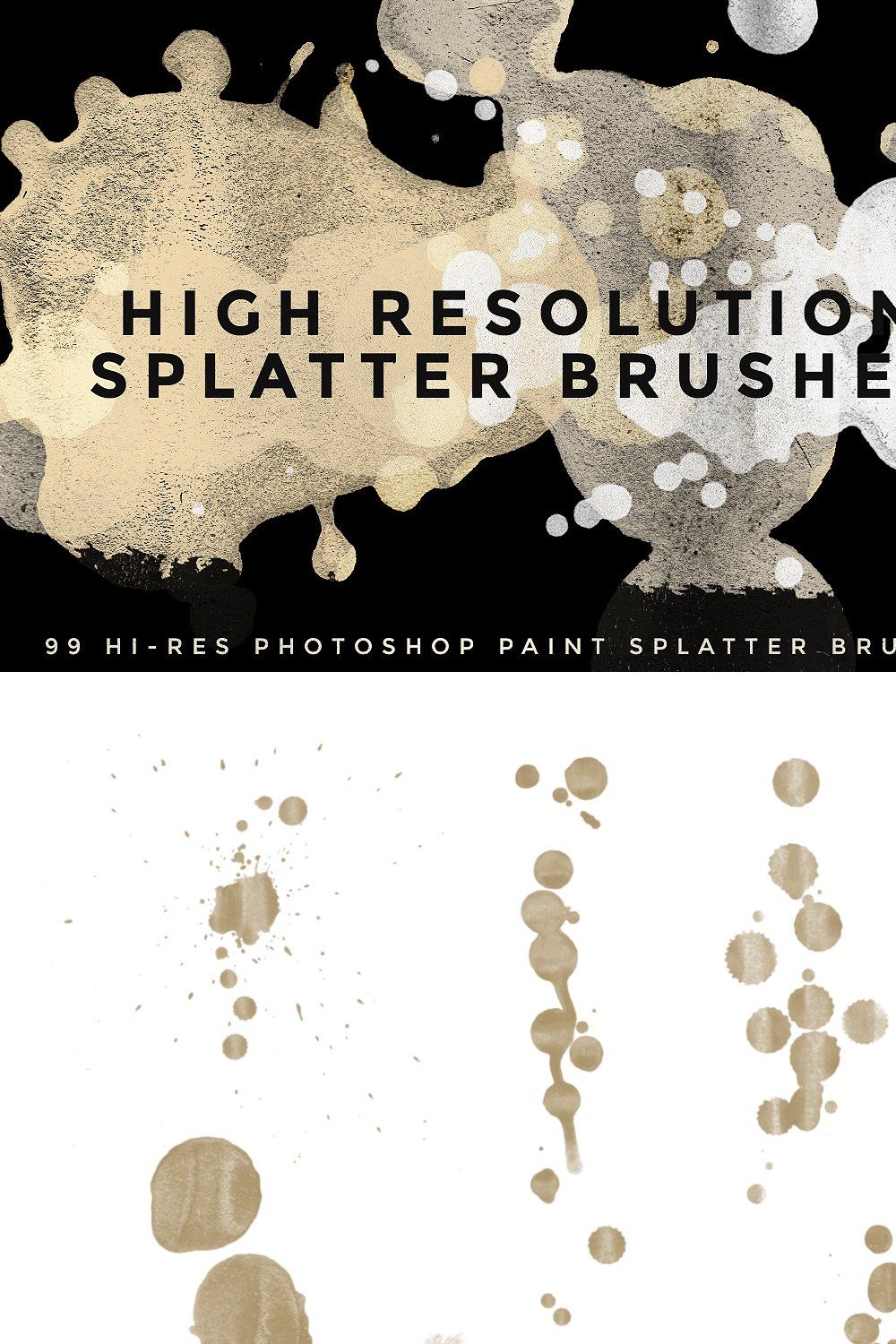 99 Hi Res Paint Splatter Brushes pinterest preview image.