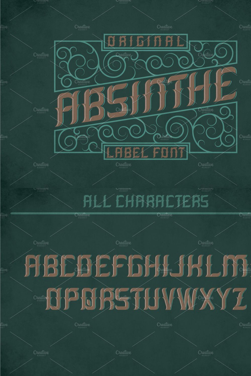 Absinthe Label Typeface pinterest preview image.