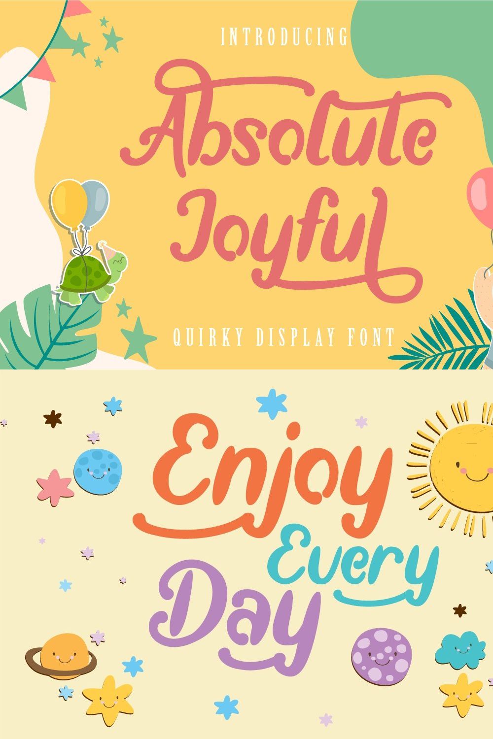 Absolute Joyful - Quirky Font pinterest preview image.