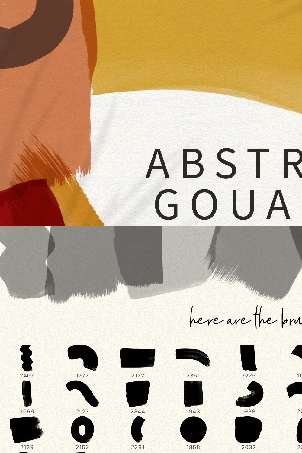 Abstract Gouache Stamp Brushes pinterest preview image.