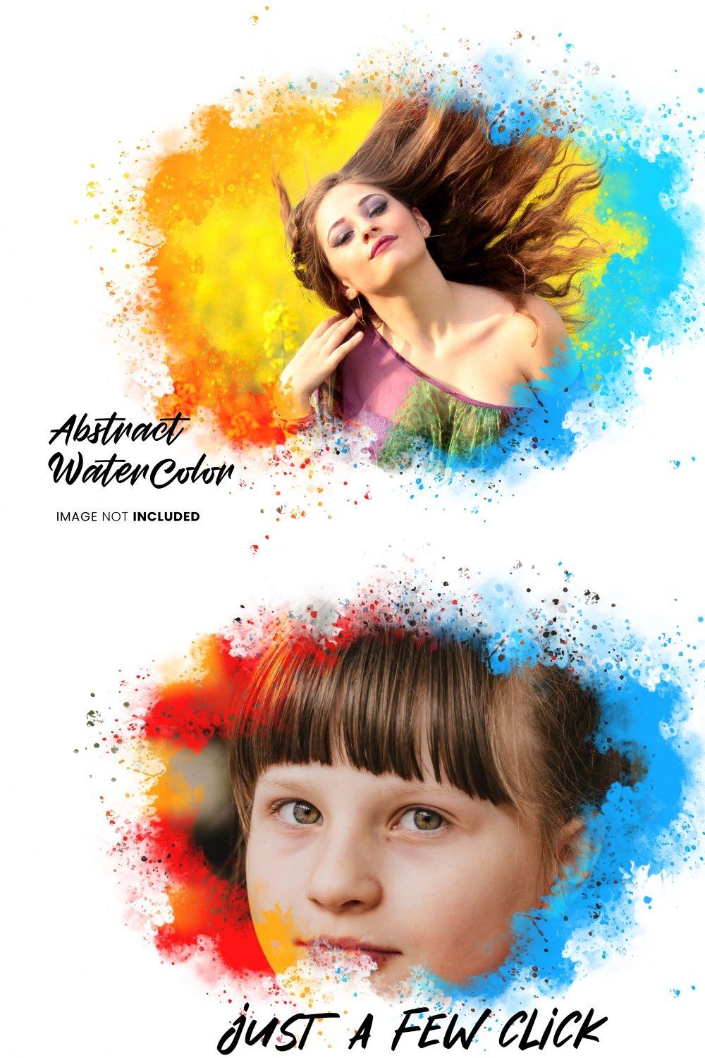 Abstract Watercolor Photo Effect pinterest preview image.