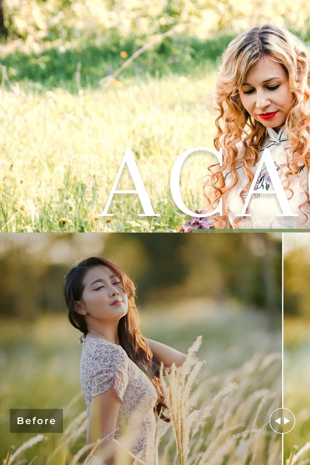 Acacia Pro Lightroom Presets pinterest preview image.