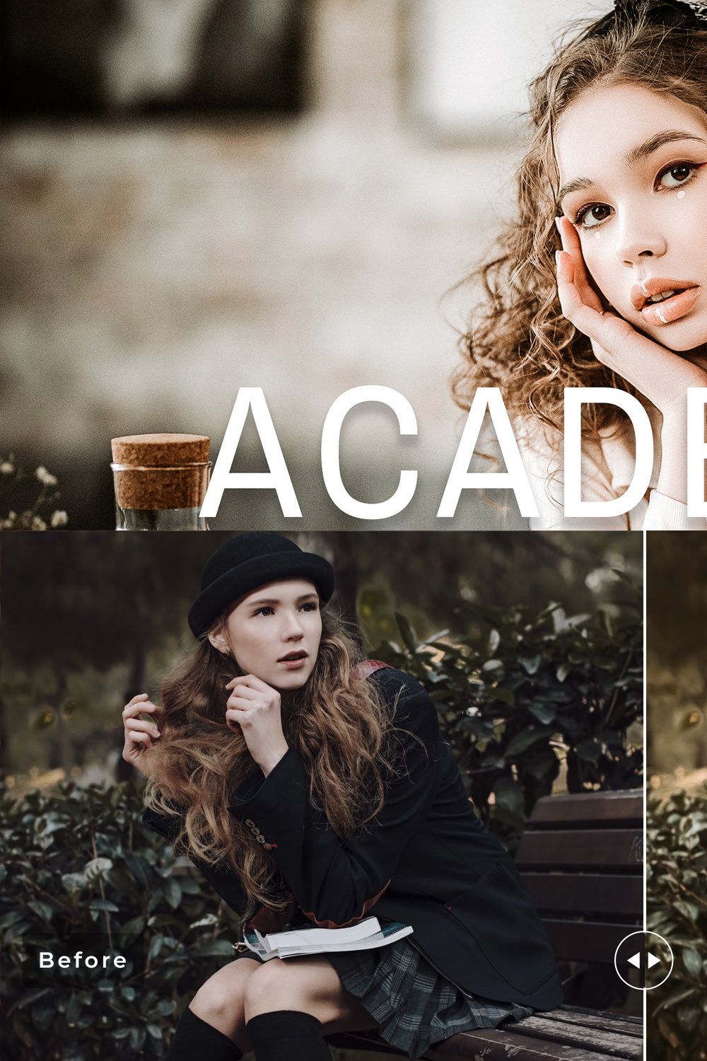 Academia Pro Lightroom Presets pinterest preview image.