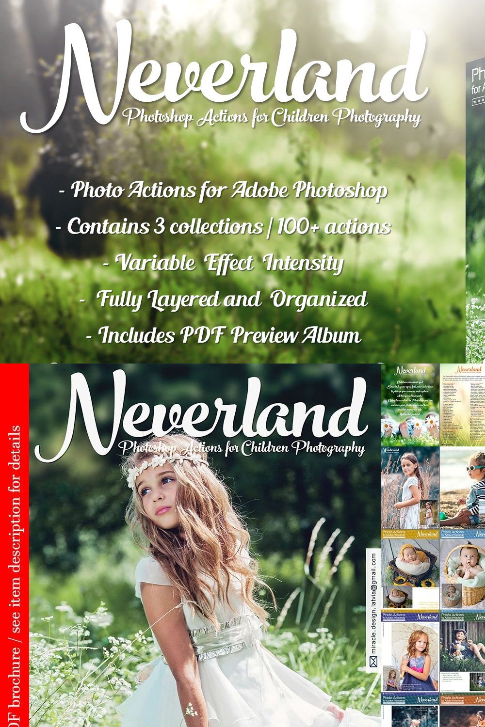 Actions for Photoshop / Neverland pinterest preview image.