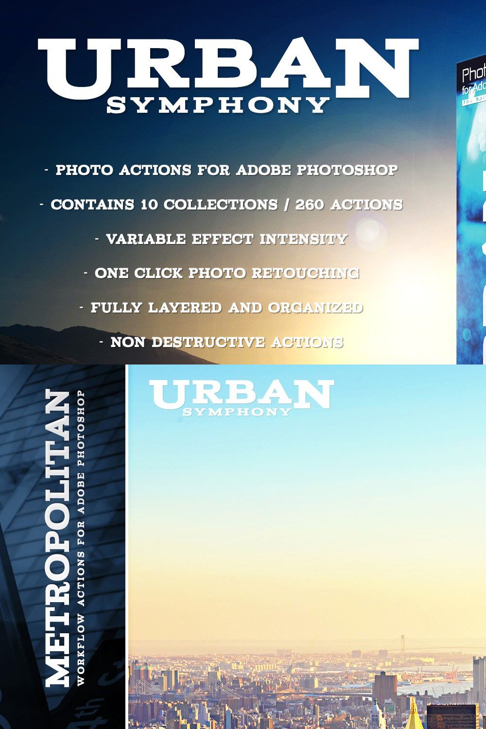 Actions for Photoshop / Urban pinterest preview image.