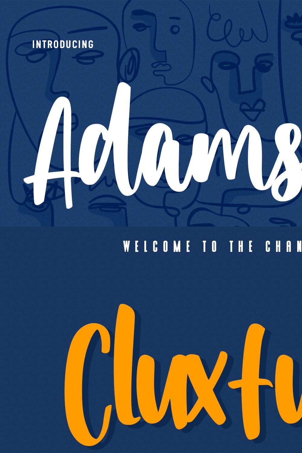 Adamslor Handwritten Script Font pinterest preview image.