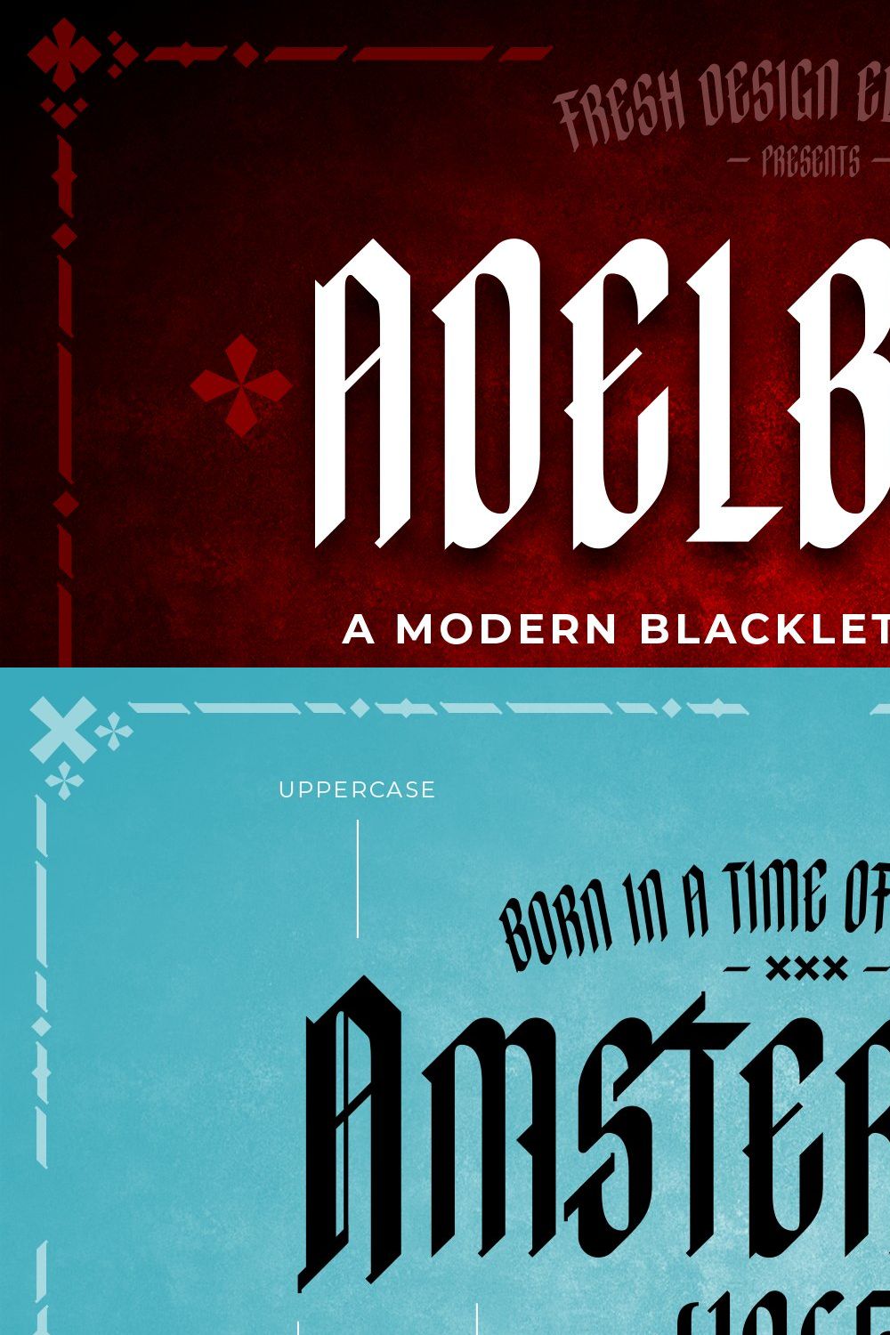 Adelberti | Modern Blackletter pinterest preview image.