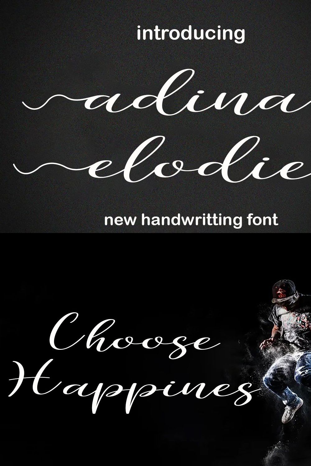 Adina Elodie Font Script pinterest preview image.