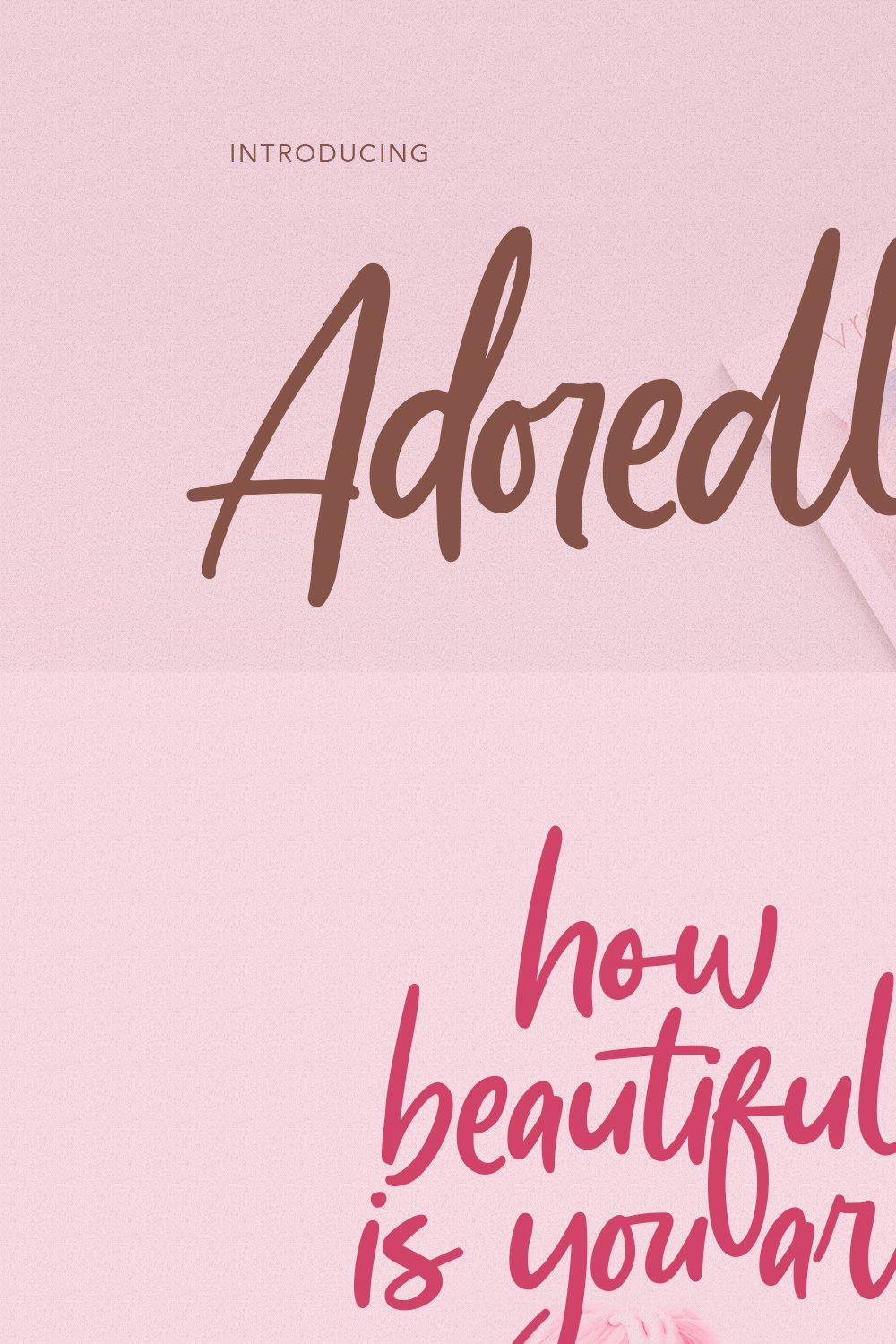 Adoredly Script Brush Font pinterest preview image.