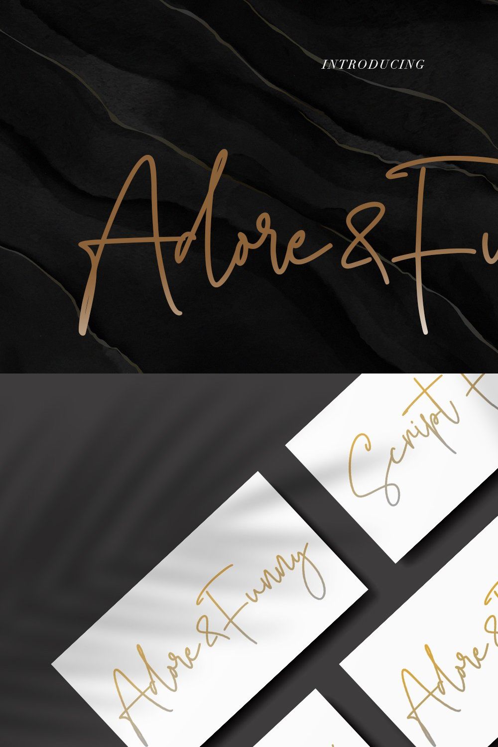 Adorefunny Handwritten Script Font pinterest preview image.