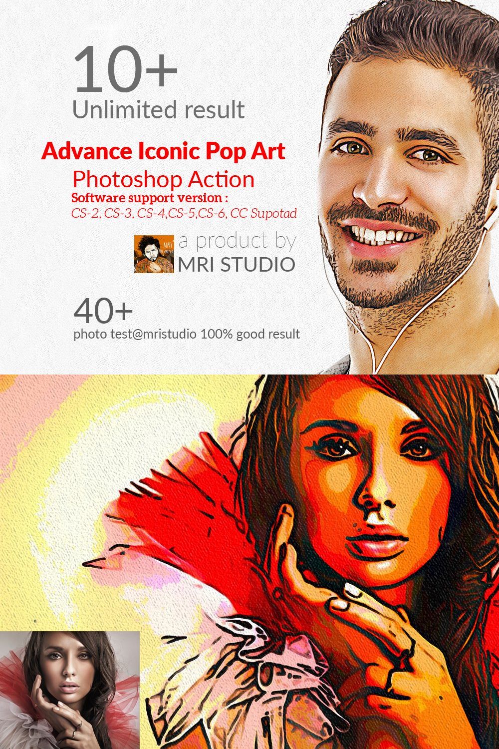 Advance Iconic Pop Art Action pinterest preview image.