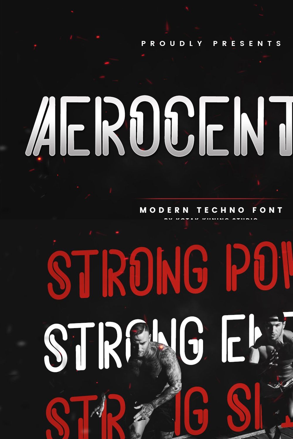 Aerocentrix - Techno Font pinterest preview image.