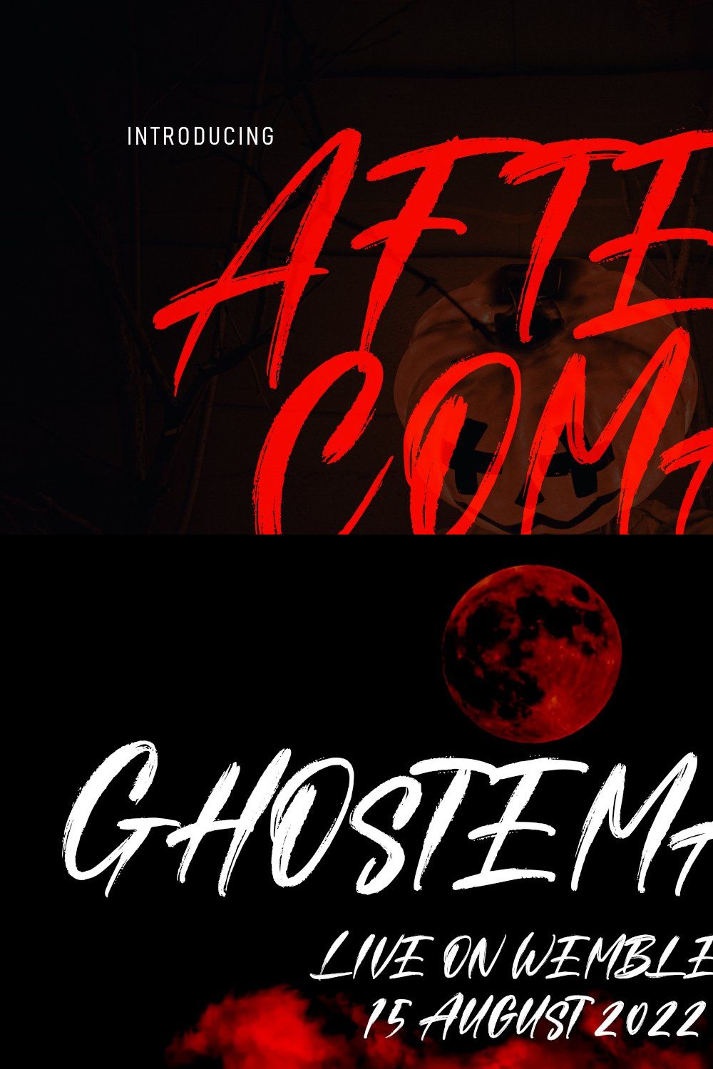 Aftercoma Brush Font pinterest preview image.