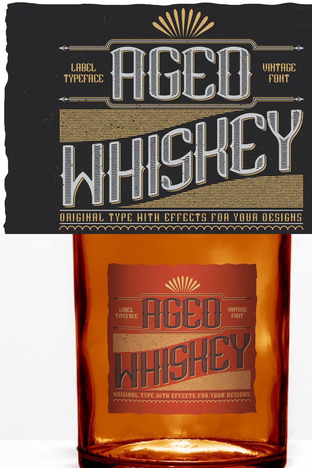 AgedWhiskey Typeface pinterest preview image.