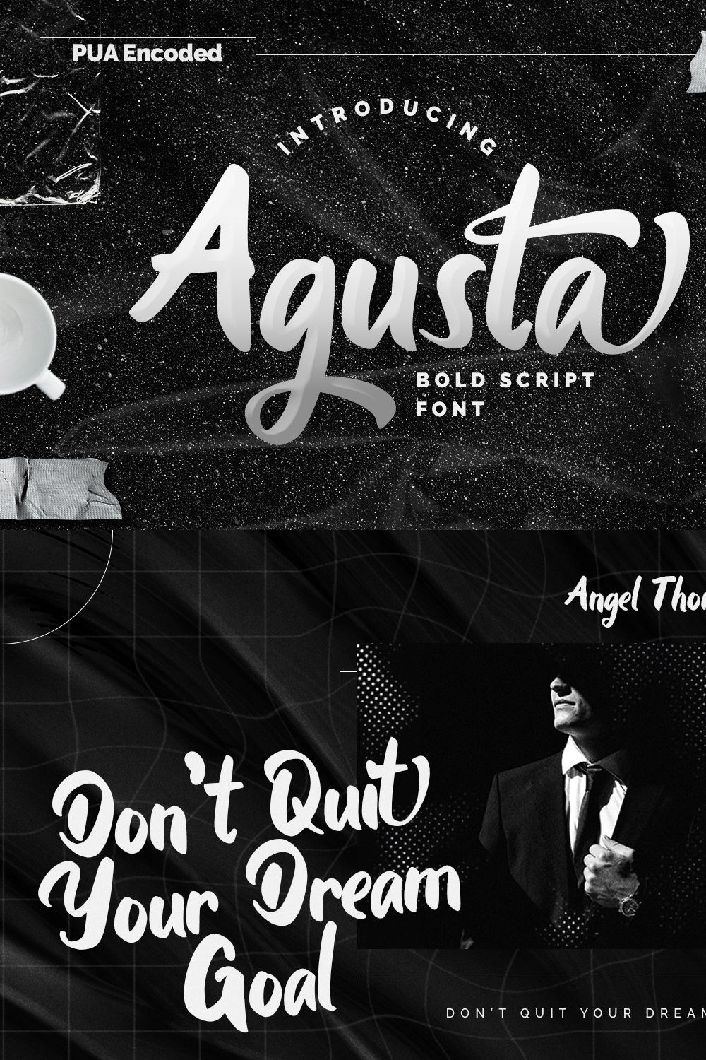 Agusta - Bold Script Font pinterest preview image.