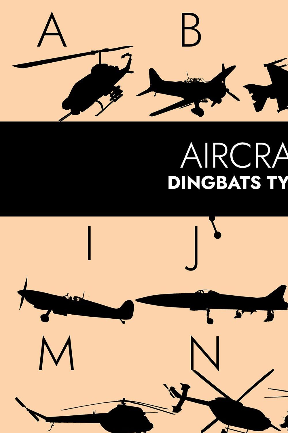 Aircrafts Silhouettes Dingbats Font pinterest preview image.