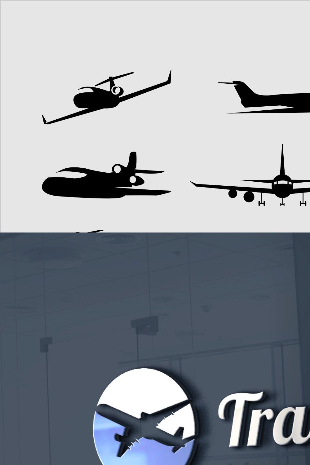 Airplane Shapes For Logos pinterest preview image.