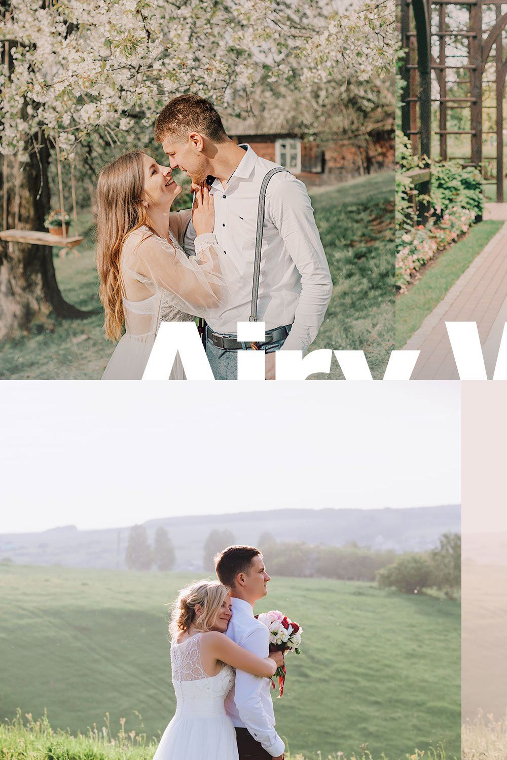 Airy Wedding Lightroom Presets LUTs pinterest preview image.