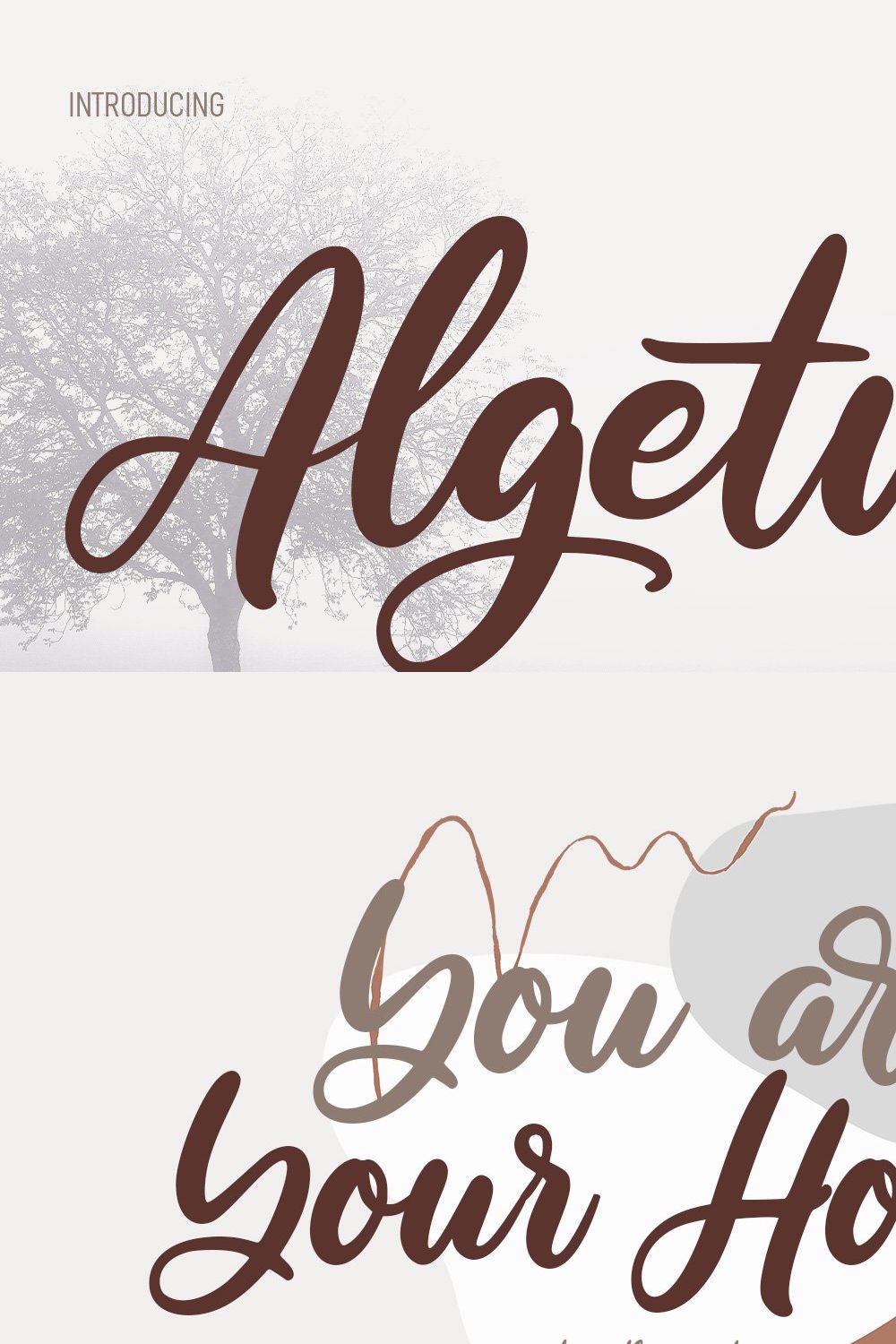 Algetura Cursive Script Font pinterest preview image.