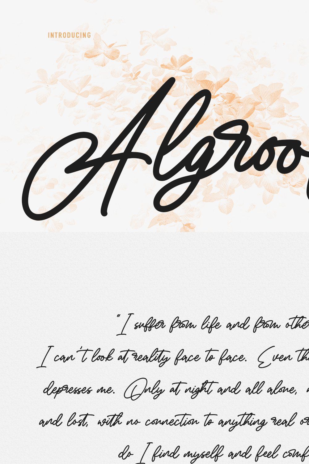 Algroofys Signature Script Font pinterest preview image.