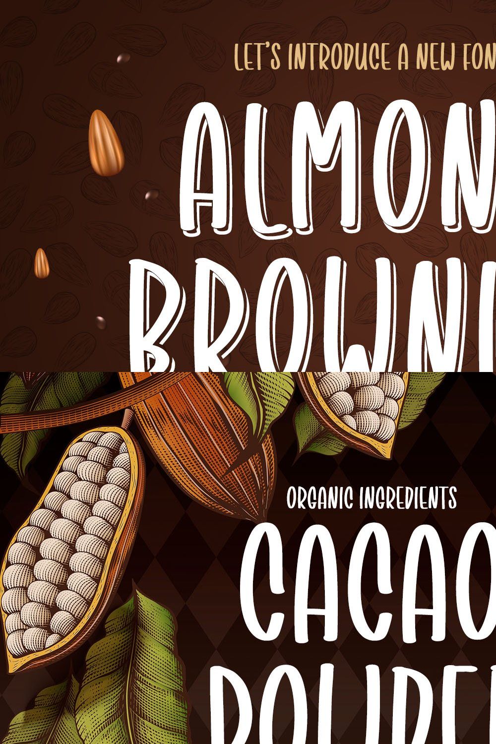 Almond Brownies - Playful & Fun Font pinterest preview image.