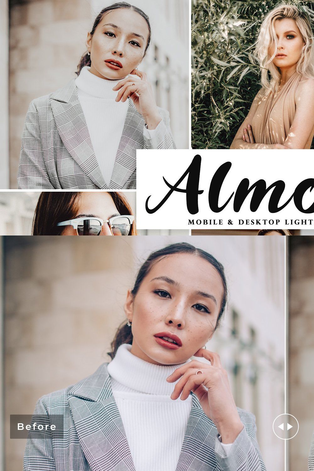 Almond Lightroom Presets Pack pinterest preview image.