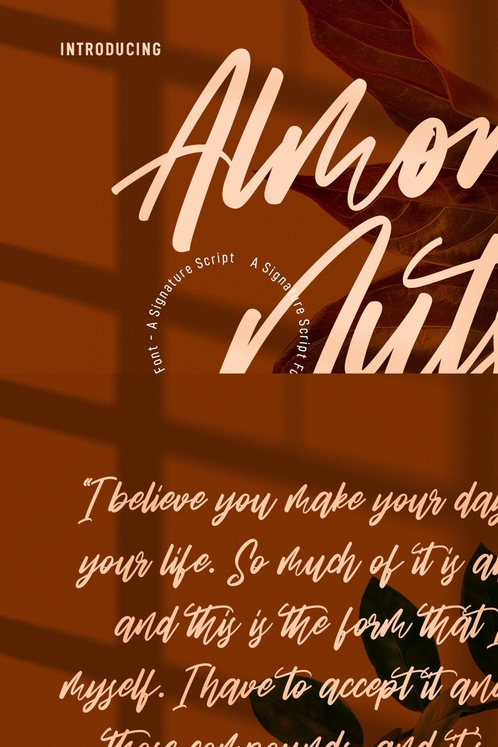 Almond Nuts Signature Script Font pinterest preview image.