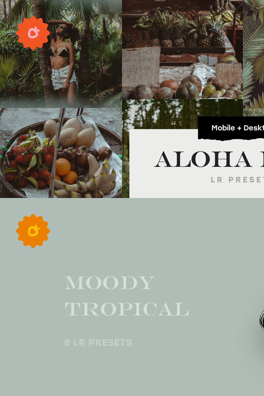 Aloha – 8 Lightroom Presets Pack pinterest preview image.