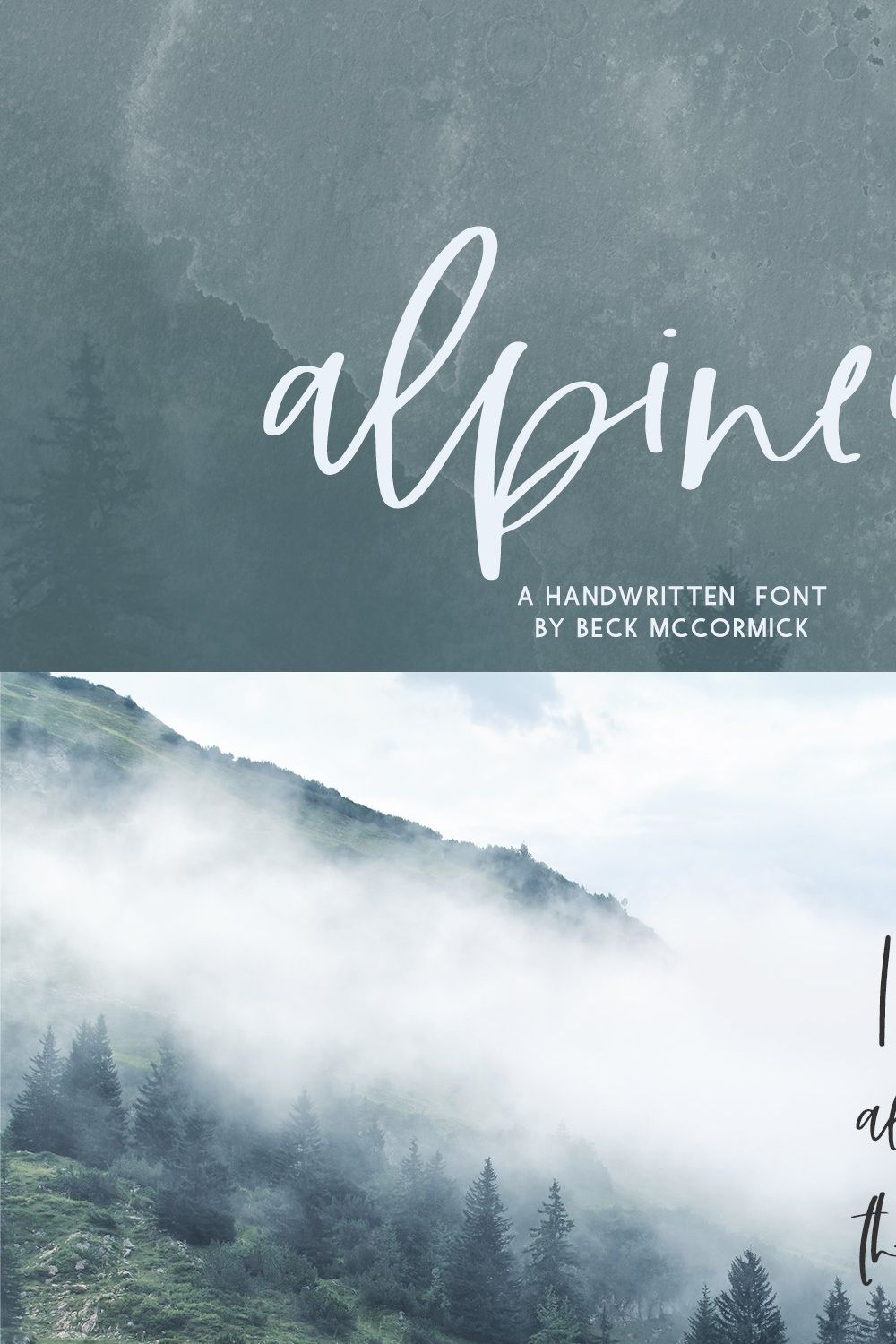 Alpines Script Font pinterest preview image.