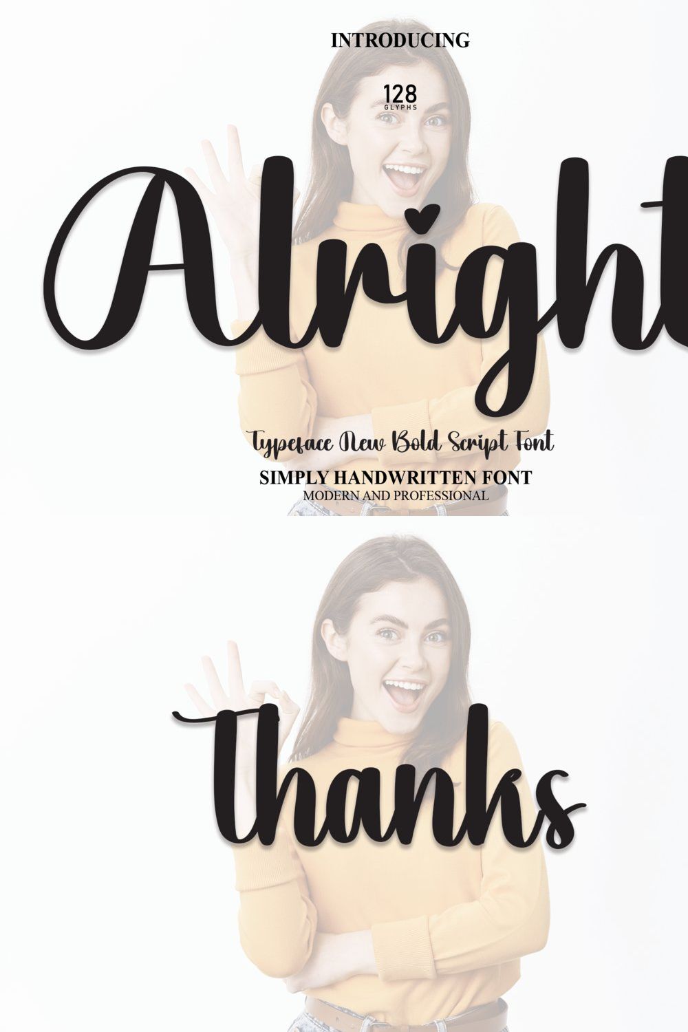 Alright | Script Font pinterest preview image.