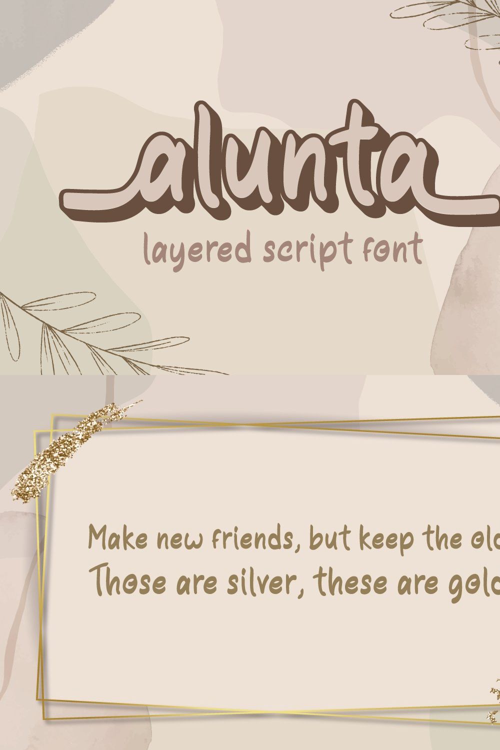 Alunta - Layered Script Font pinterest preview image.