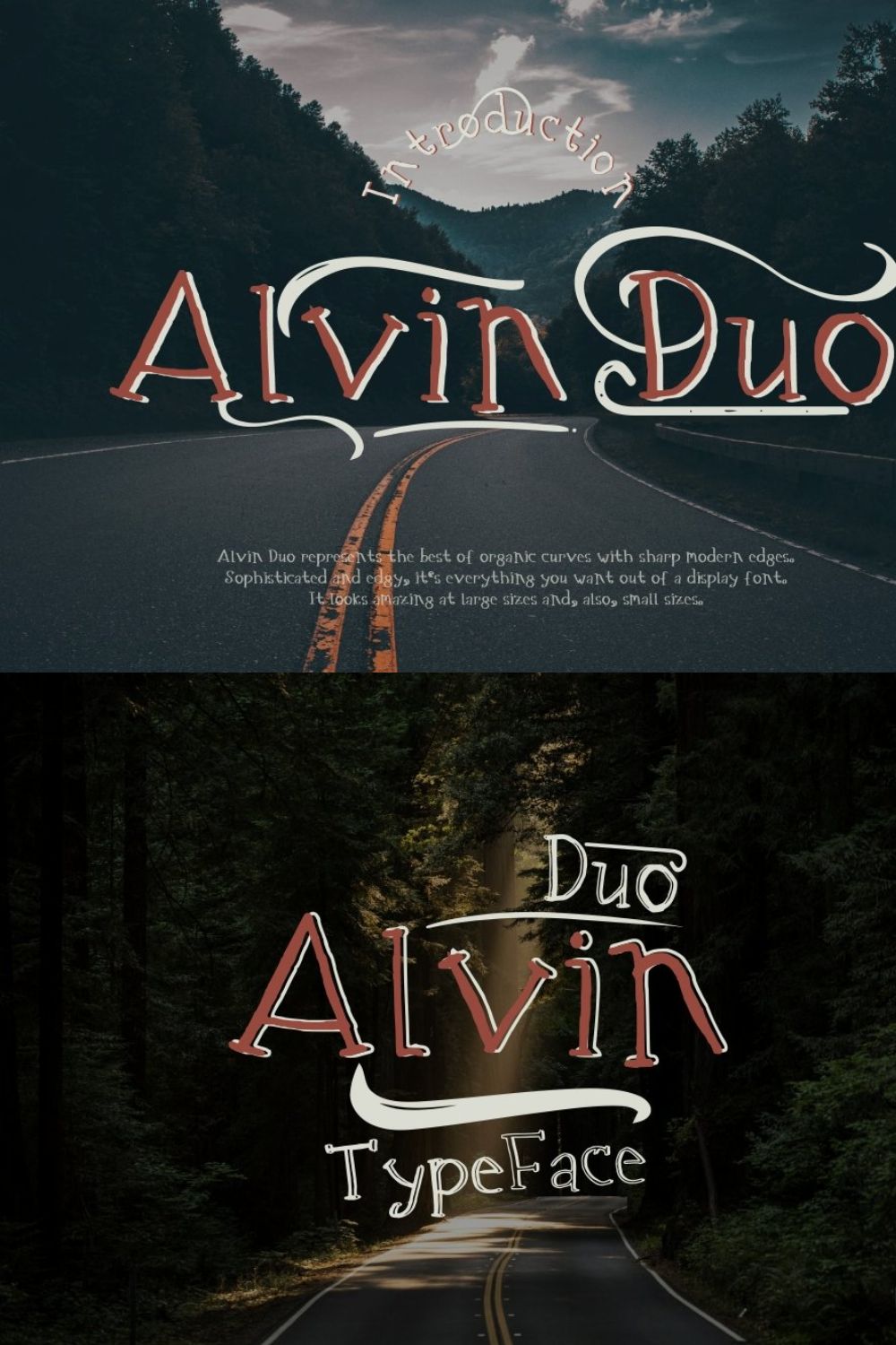 Alvin Duo - 5 Font styles pinterest preview image.