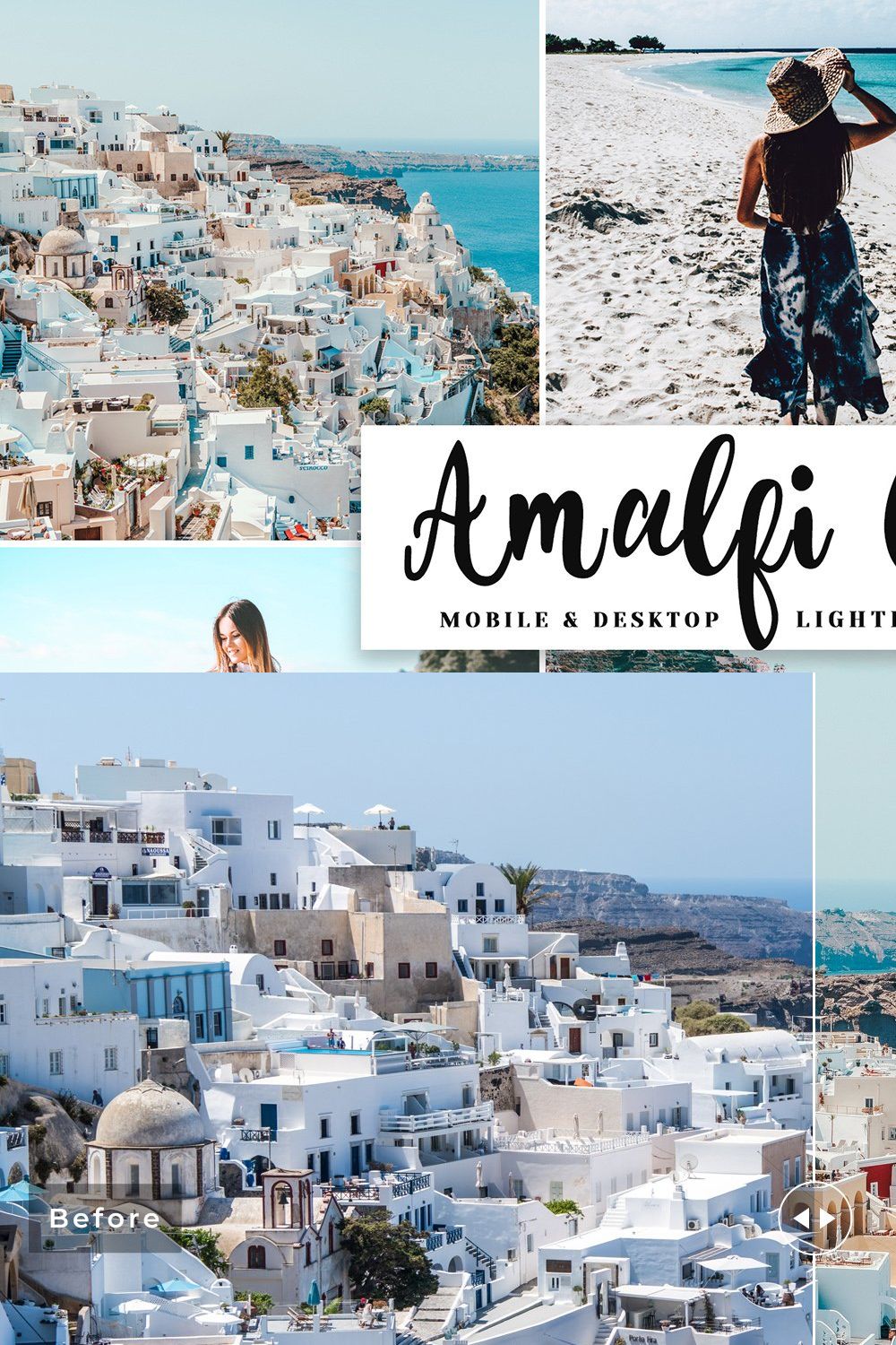 Amalfi Coast Pro Lightroom Presets pinterest preview image.