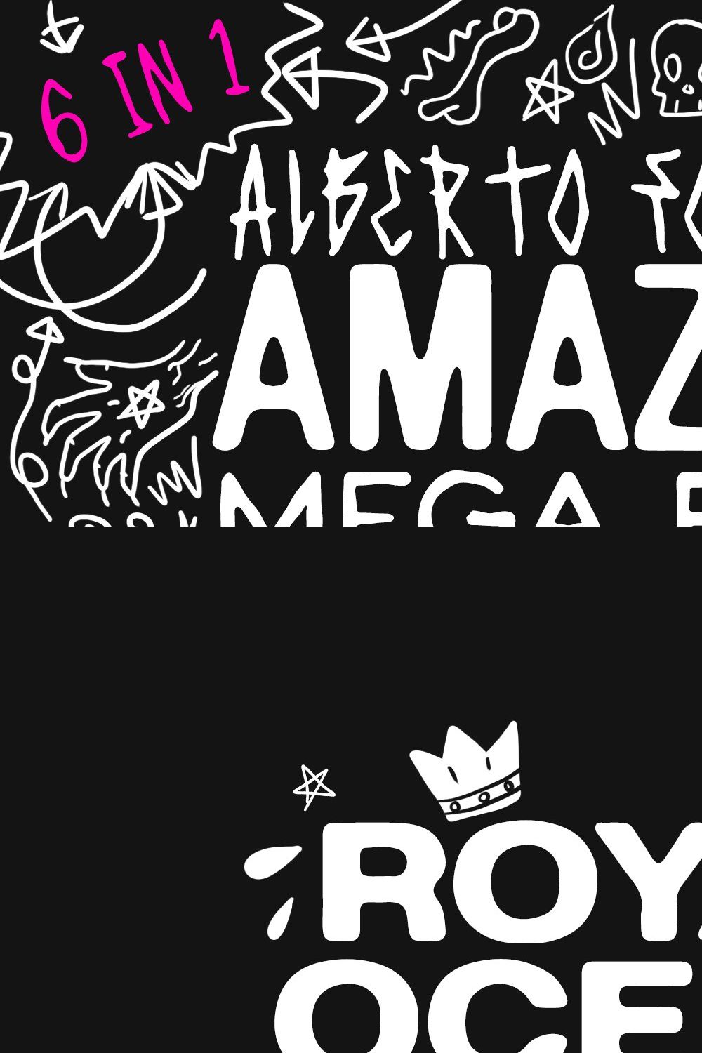 Amazing Mega Font Bundle pinterest preview image.