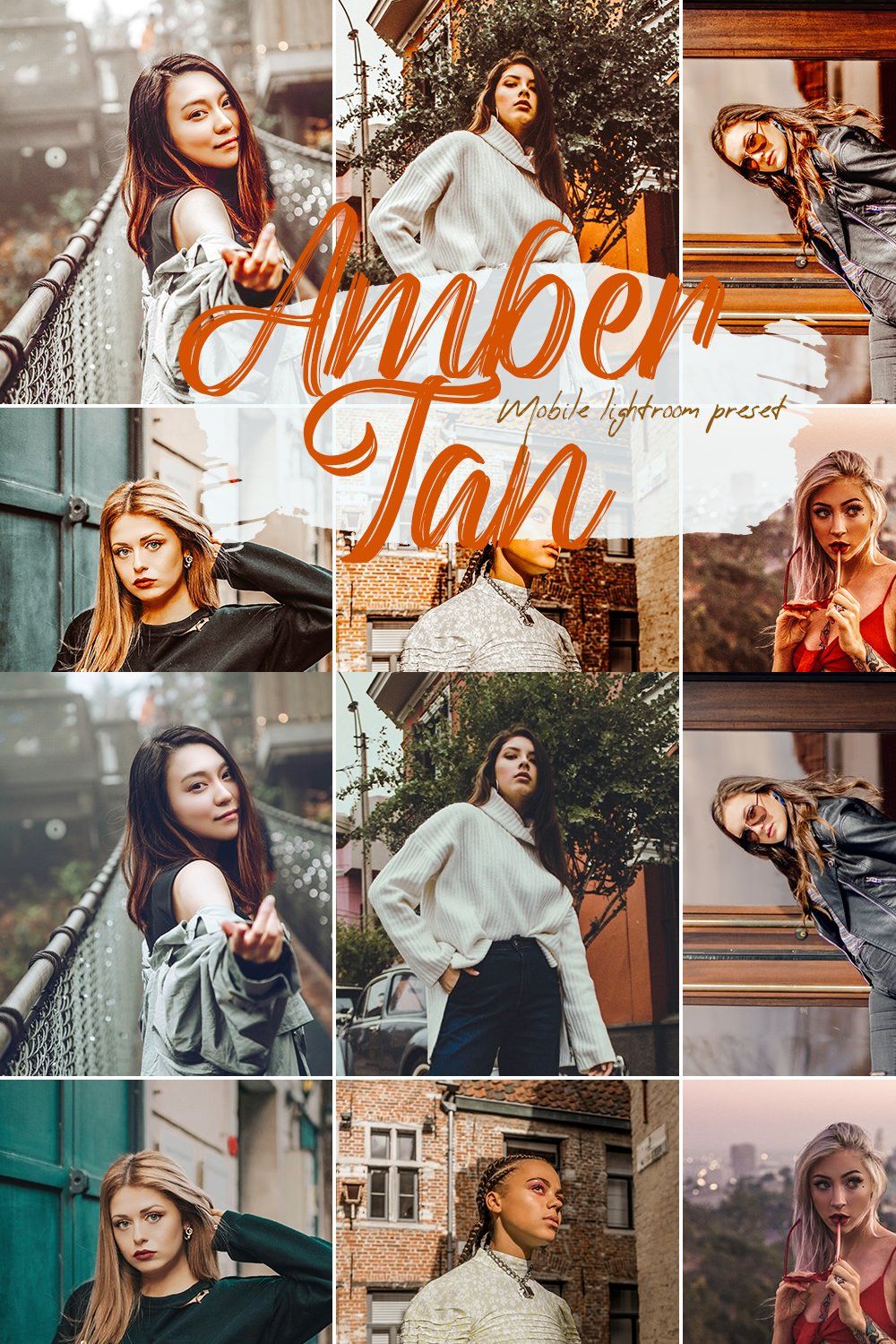 Amber Tan Lightroom Presets pinterest preview image.