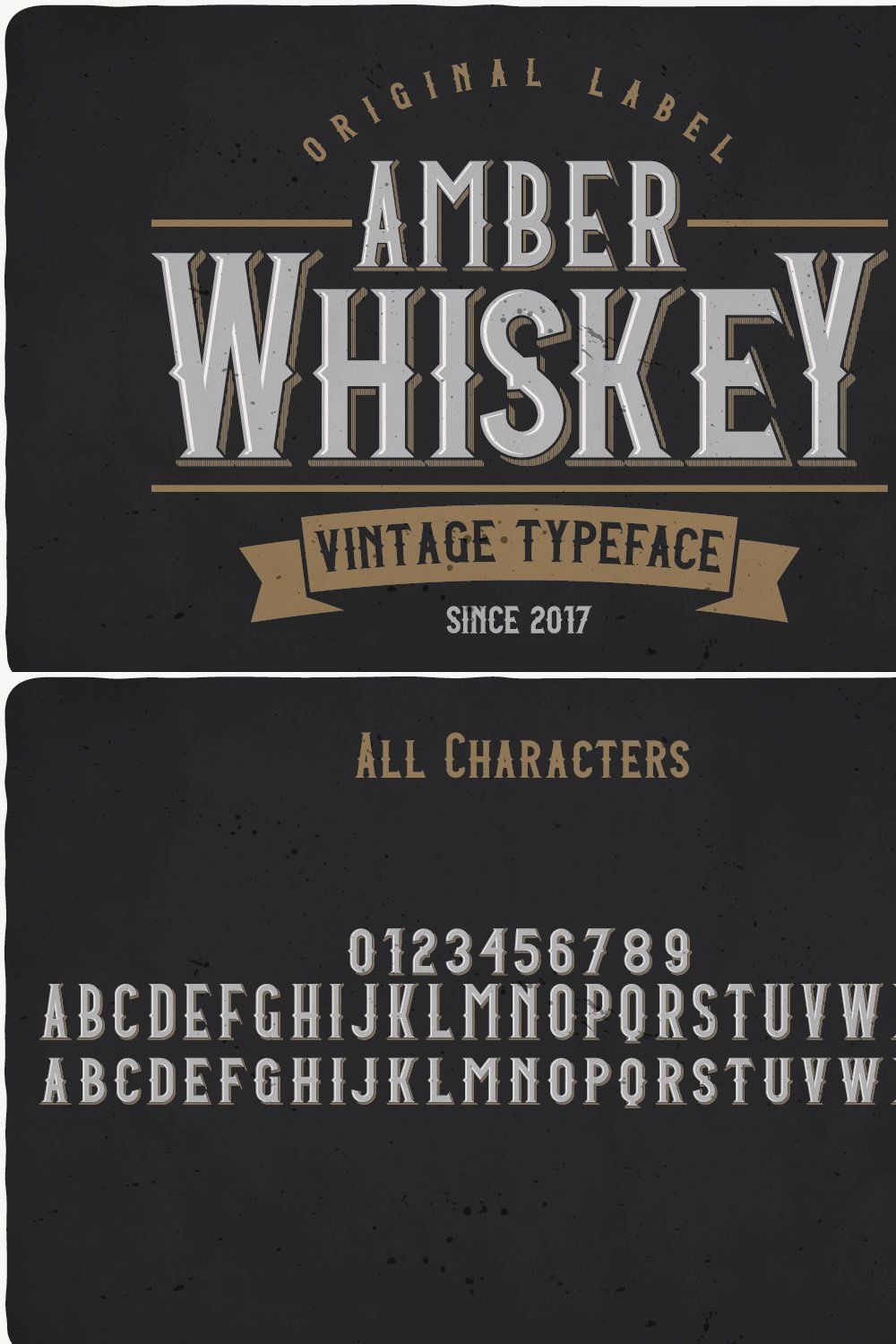 Amber Whiskey Typeface pinterest preview image.