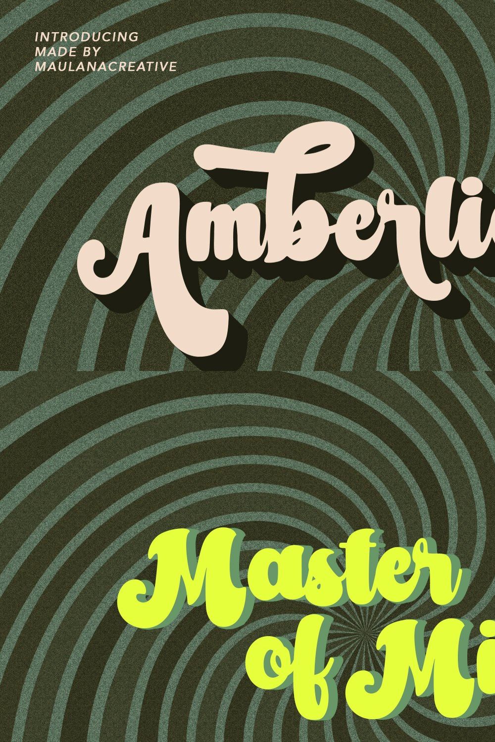 Amberlion Groovy Diplay Script Font pinterest preview image.