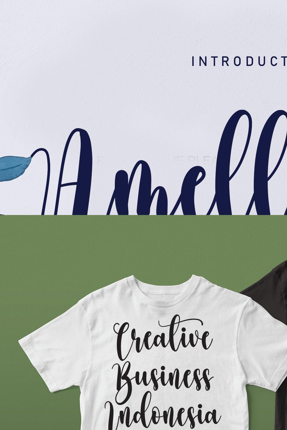 Amellinda | Script font pinterest preview image.