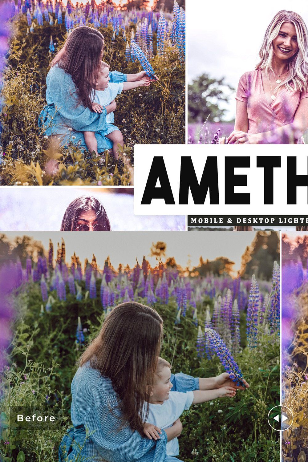 Amethyst Lightroom Presets Pack pinterest preview image.