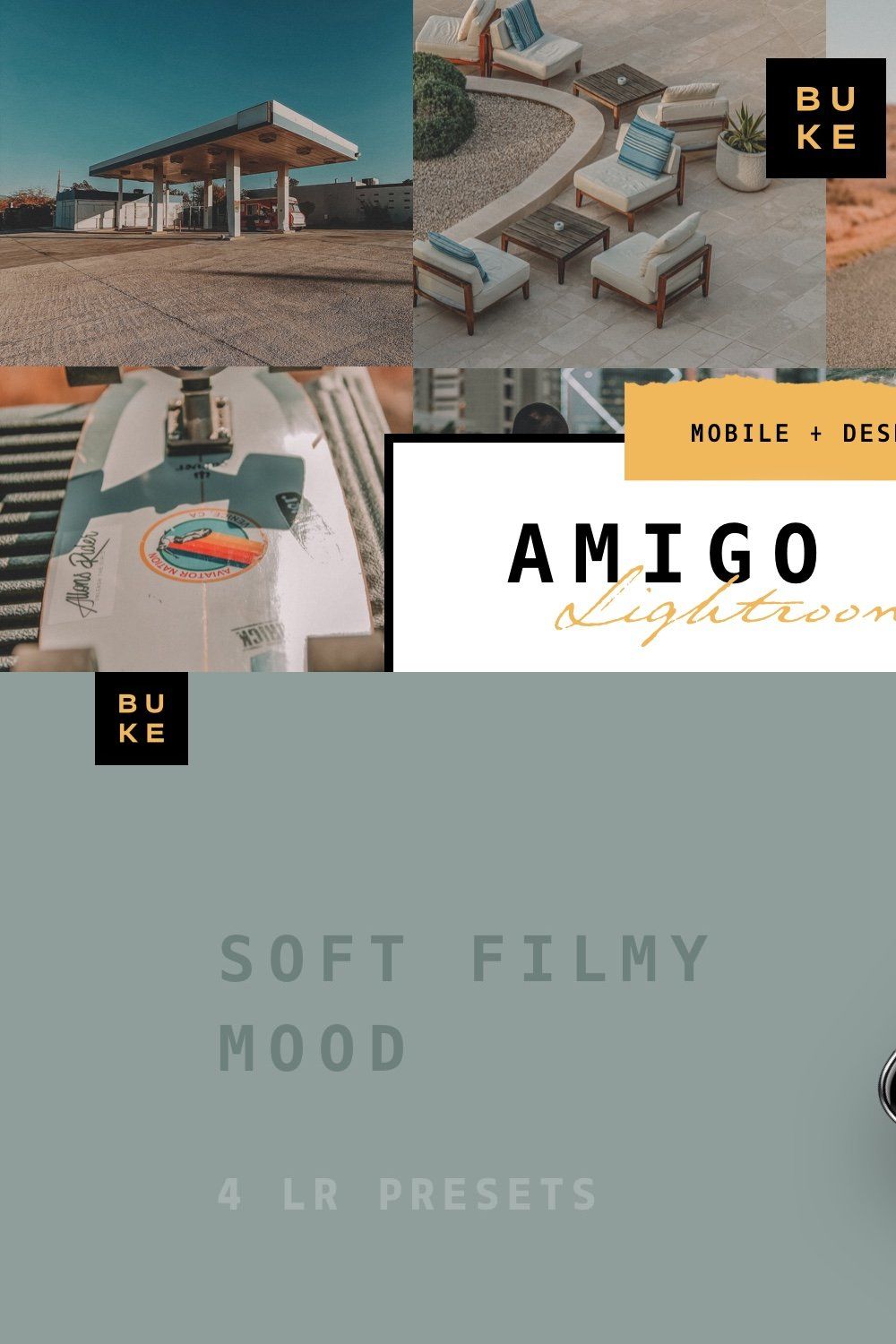 Amigo Film – 4 Lightroom Preset Pack pinterest preview image.