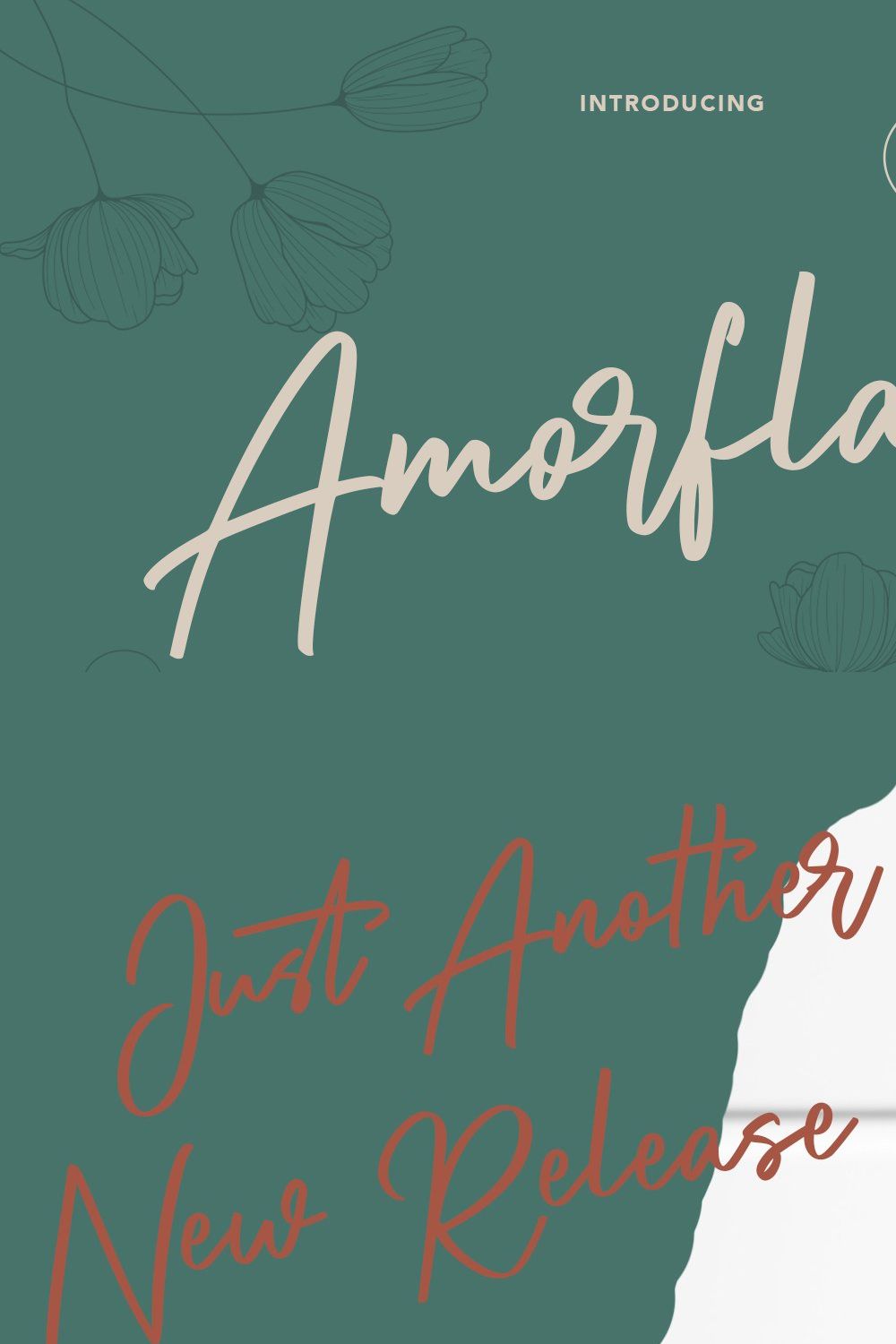 Amorflavor Script Font pinterest preview image.