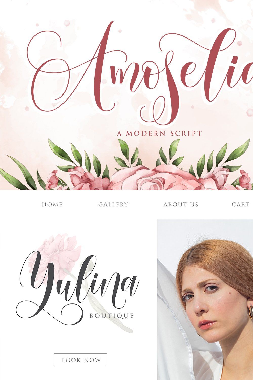 Amoselia - Beauty Script Fonts pinterest preview image.