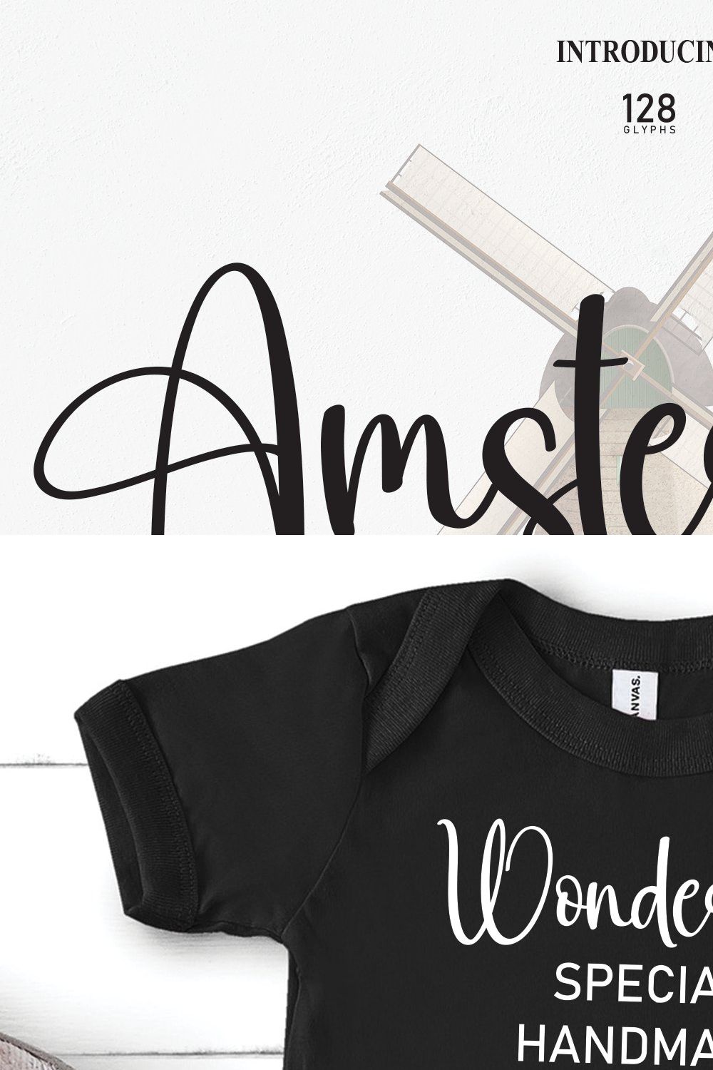 Amsterdam | Script Font pinterest preview image.