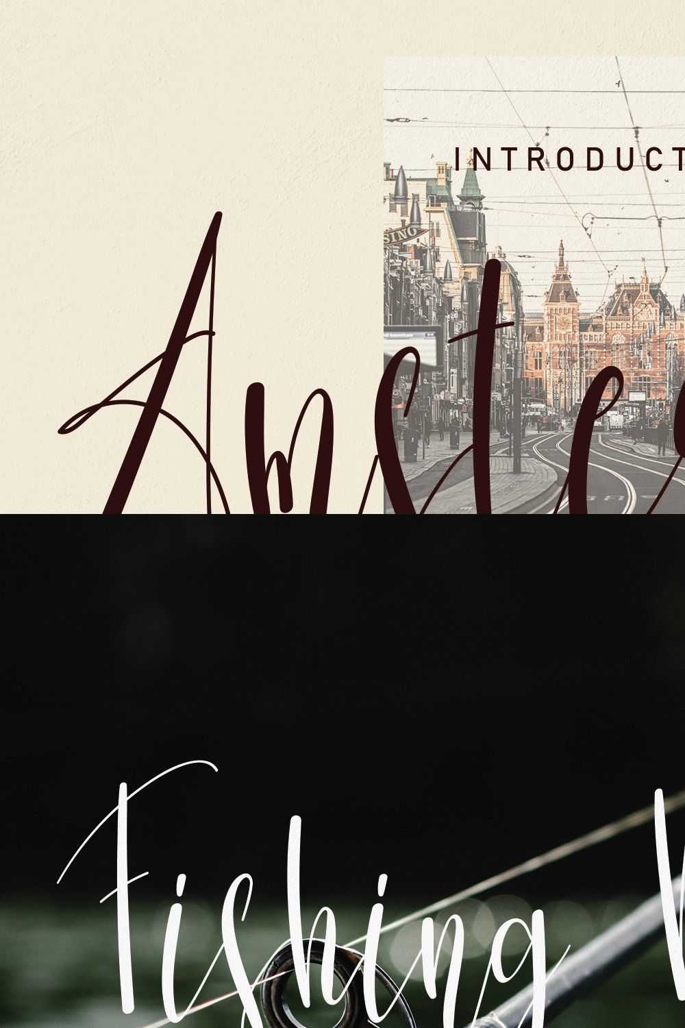 Amsterdam | Script font pinterest preview image.